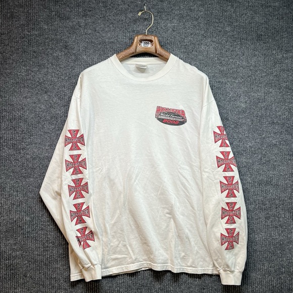 Hanes Other - Vintage Hollister Motorcycle Rally 2002 T Shirt Mens XL White Long Sleeve WCC